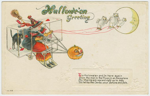 halloween greetings with aeroplane