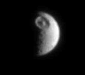 Mimas.  Image credit NASA/JPL.