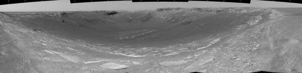 At Endurance crater. Image credit NASA/JPL.