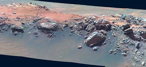 Jibsheet - close up - false color.  Image credit NASA/JPL. 